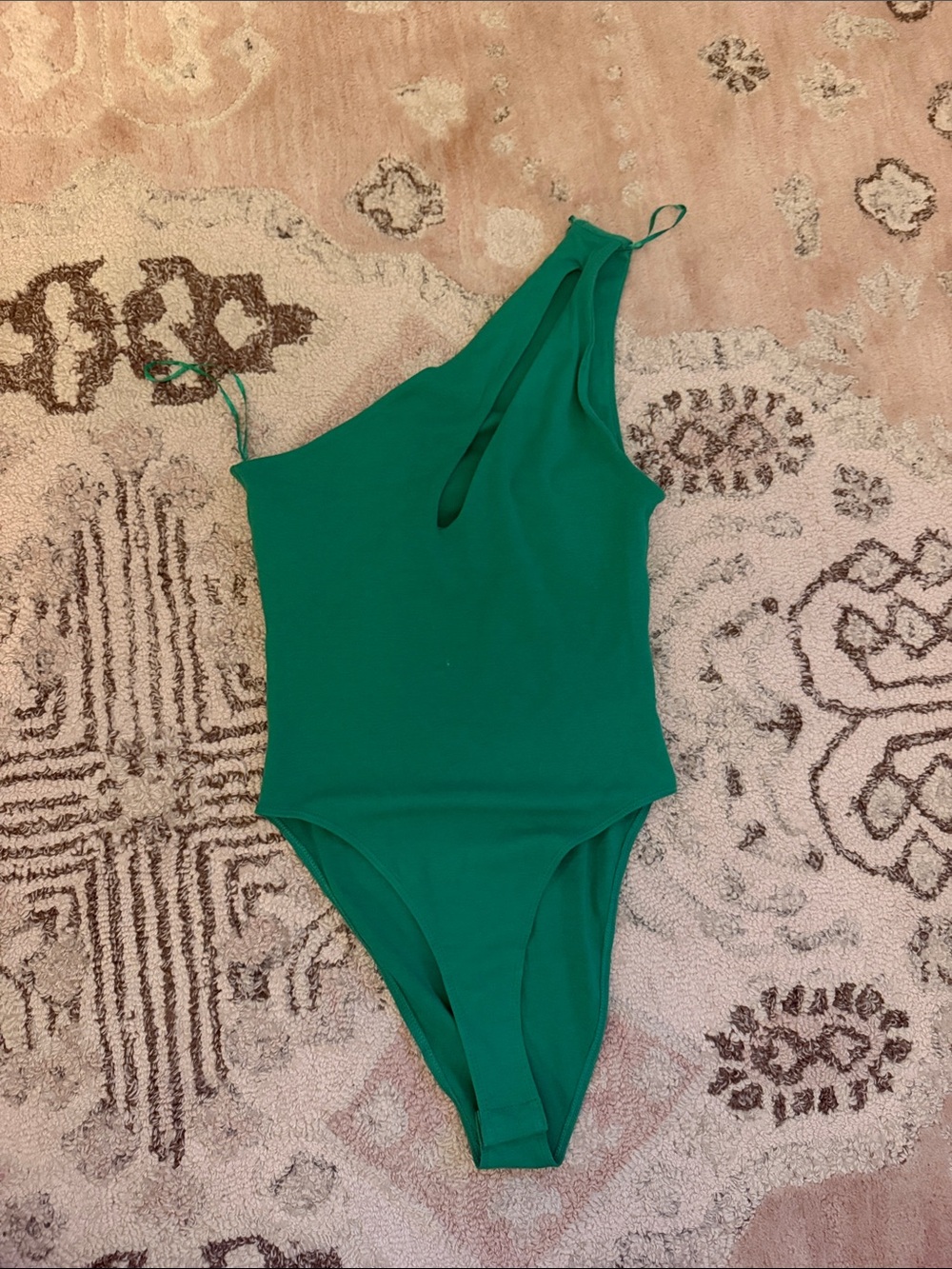 Zara Emerald Green One-Shoulder Bodysuit